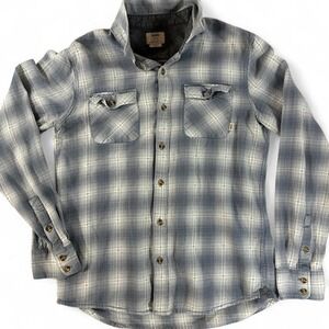 Vans white and blue plaid button-up shirt. Men's size medium